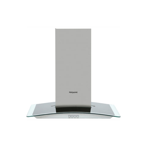 Hotpoint PHGC6.4FLMX 60cm Curved Glass Chimney Hood - St/Steel - Unbeatable Bathrooms