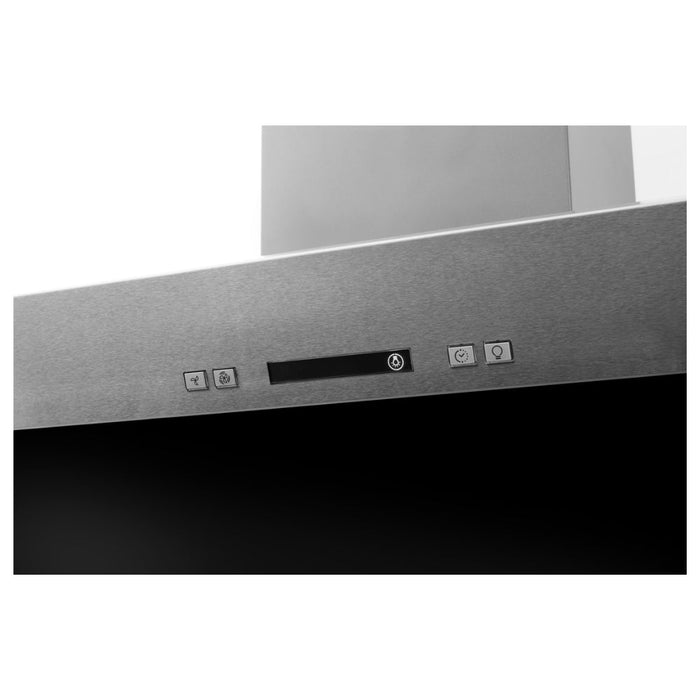 Hotpoint PHVP 6.4F AL K/1 60cm Angled Chimney Hood - Black Glass - Unbeatable Bathrooms