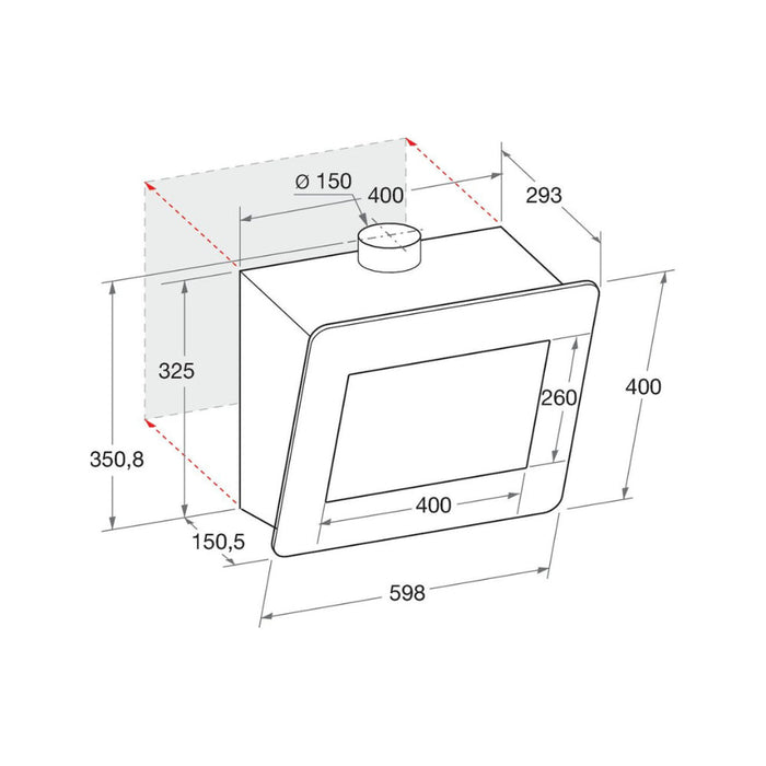 Hotpoint PHVP 6.4F AL K/1 60cm Angled Chimney Hood - Black Glass - Unbeatable Bathrooms