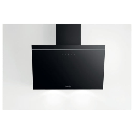 Hotpoint PHVP 62F LT K 60cm Angled Chimney Hood - Black - Unbeatable Bathrooms