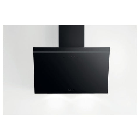 Hotpoint PHVP 62F LT K 60cm Angled Chimney Hood - Black - Unbeatable Bathrooms