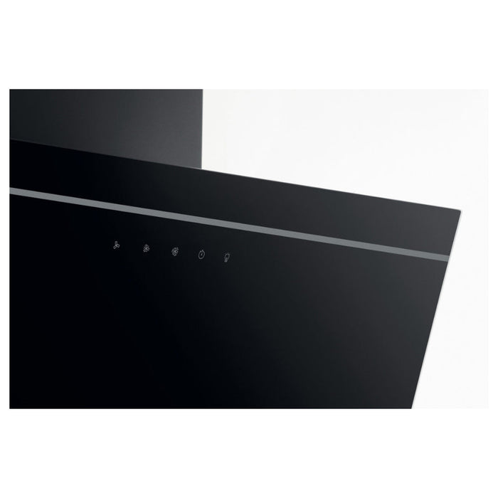 Hotpoint PHVP 62F LT K 60cm Angled Chimney Hood - Black - Unbeatable Bathrooms