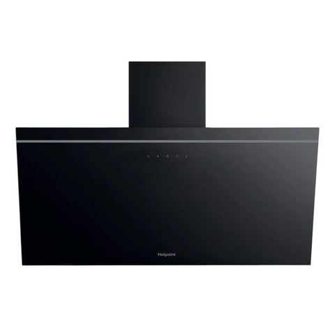Hotpoint PHVP 82F LT K 80cm Angled Chimney Hood - Black - Unbeatable Bathrooms