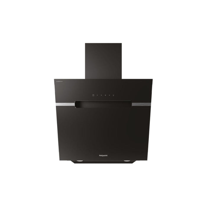 Hotpoint PHVS 61F LT DP K Angled Chimney Hood - Black - Unbeatable Bathrooms
