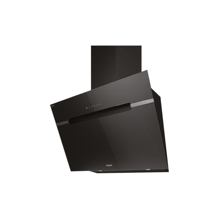 Hotpoint PHVS 61F LT DP K Angled Chimney Hood - Black - Unbeatable Bathrooms
