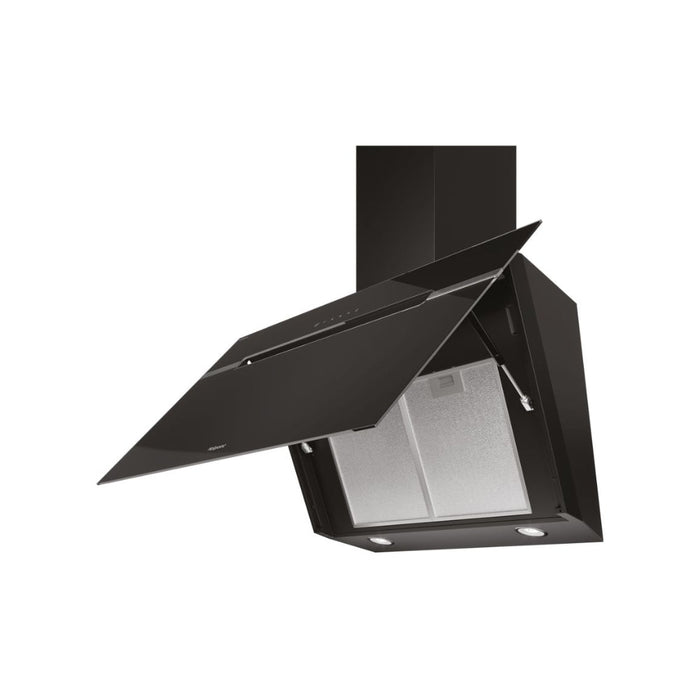 Hotpoint PHVS 61F LT DP K Angled Chimney Hood - Black - Unbeatable Bathrooms