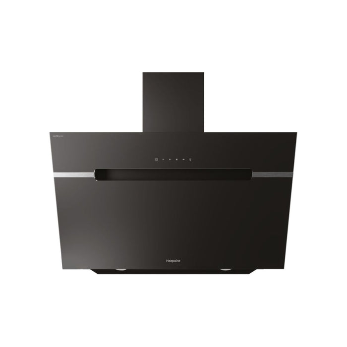 Hotpoint PHVS 61F LT DP K Angled Chimney Hood - Black - Unbeatable Bathrooms