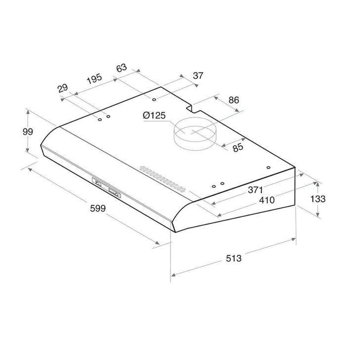 Hotpoint PSLMO 65F LS K 60cm Visor Hood - Black - Unbeatable Bathrooms