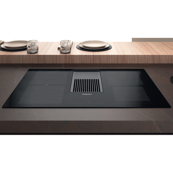 Hotpoint PVH 92 B K/F KIT 90cm Venting Induction Hob - Black - Unbeatable Bathrooms