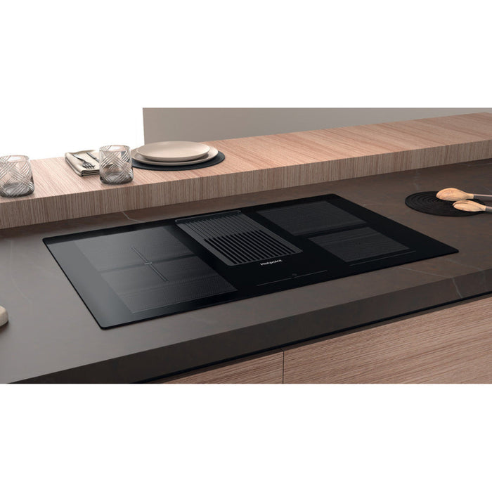 Hotpoint PVH 92 B K/F KIT 90cm Venting Induction Hob - Black - Unbeatable Bathrooms