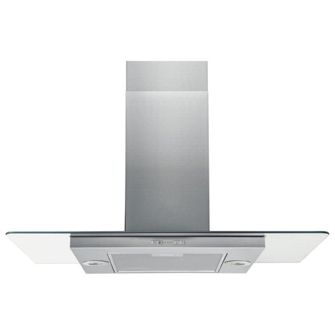 Hotpoint UIF 9.3F LB X 90cm Flat Glass Island Hood - Glass & St/Steel - Unbeatable Bathrooms