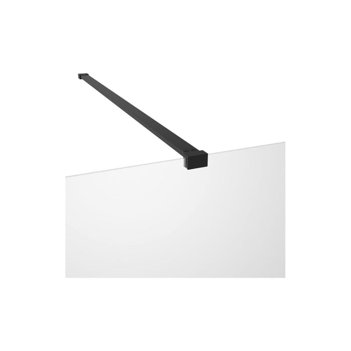 Iconix Wetroom Panel & Support Bar - Black - Unbeatable Bathrooms