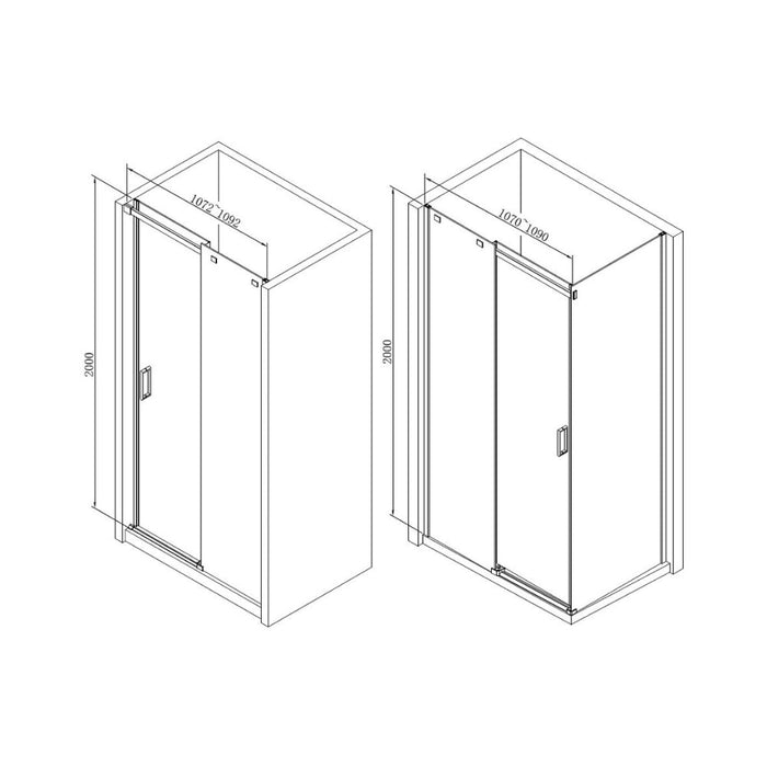 Iconix Semi-Framed Sliding Door - Chrome - Unbeatable Bathrooms