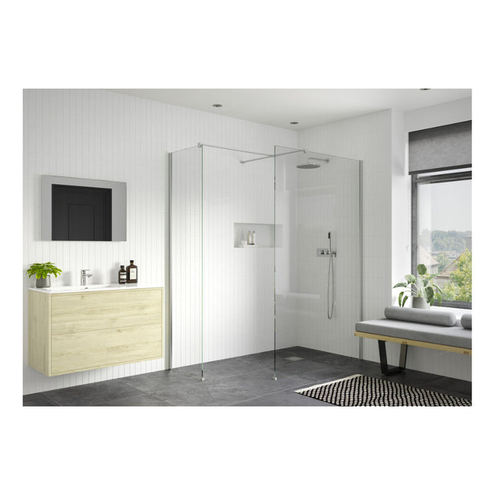 Iconix Wetroom Side Panel & Arm - Chrome - Unbeatable Bathrooms