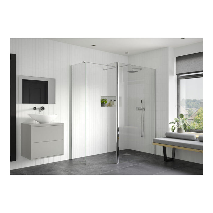 Iconix Optional 330mm Rotatable Wetroom Panel (Retrofit) - Chrome - Unbeatable Bathrooms