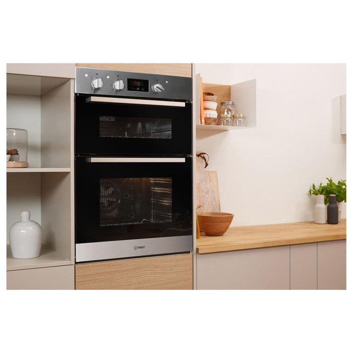 Indesit IDD 6340 IX B/I Double Electric Oven - Stainless Steel - Unbeatable Bathrooms