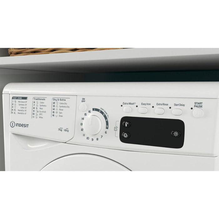 Indesit EWDE 761483 W UK F/S 7/6kg 1200rpm Washer Dryer - White - Unbeatable Bathrooms