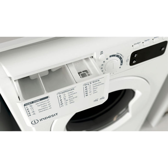 Indesit EWDE 761483 W UK F/S 7/6kg 1200rpm Washer Dryer - White - Unbeatable Bathrooms