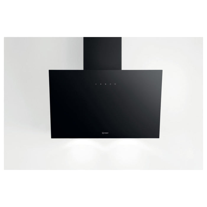 Indesit IHVP 62F LT K 60cm Angled Chimney Hood - Black - Unbeatable Bathrooms