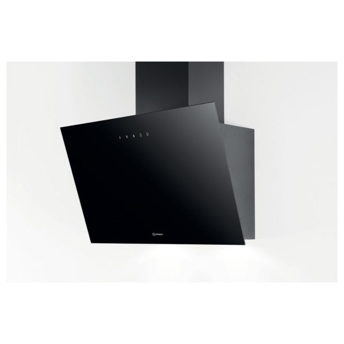 Indesit IHVP 62F LT K 60cm Angled Chimney Hood - Black - Unbeatable Bathrooms