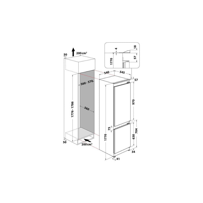 Indesit INC18 T112 UK B/I Frost Free 70/30 Fridge Freezer - Unbeatable Bathrooms