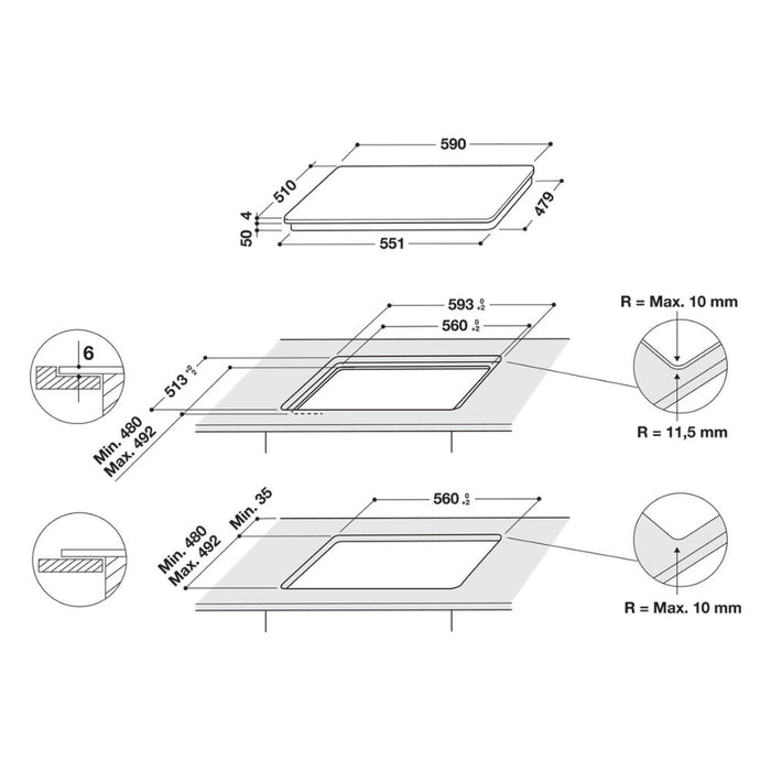 Indesit IS 83Q60 NE 60cm Induction Hob - Black - Unbeatable Bathrooms