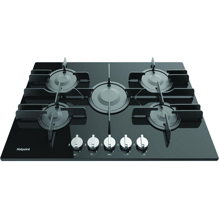 Hotpoint FTGHG 751 D/HBK 75cm Gas on Glass Hob - Black - Unbeatable Bathrooms