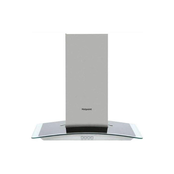 Hotpoint PHGC6.4FLMX 60cm Curved Glass Chimney Hood - Stainless Steel - Unbeatable Bathrooms