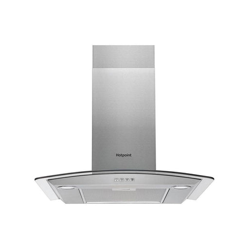 Hotpoint Curved Glass Chimney Hood - Stainless Steel - Unbeatable Bathrooms