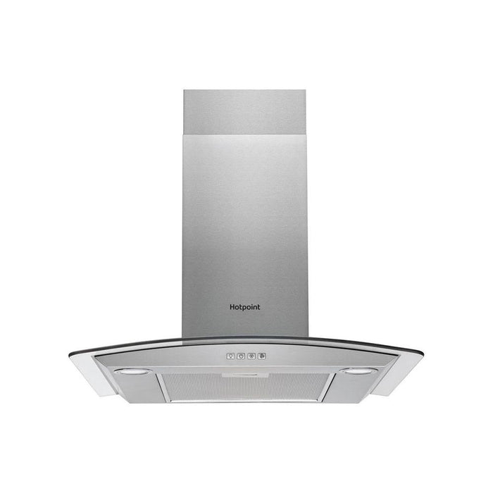 Hotpoint Curved Glass Chimney Hood - Stainless Steel - Unbeatable Bathrooms