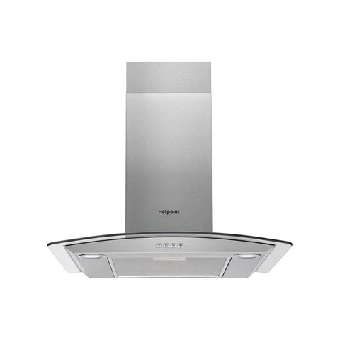 Hotpoint Curved Glass Chimney Hood - Stainless Steel - Unbeatable Bathrooms