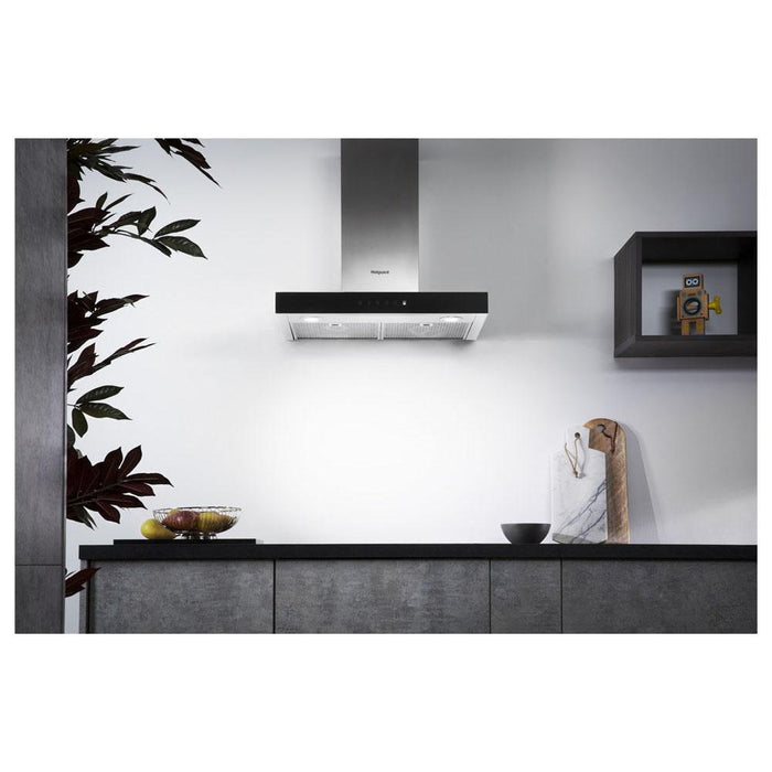 Hotpoint PHBS6.8FLTIX 60cm Box Chimney Hood - Stainless Steel - Unbeatable Bathrooms