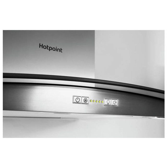 Hotpoint Curved Glass Chimney Hood - Stainless Steel - Unbeatable Bathrooms