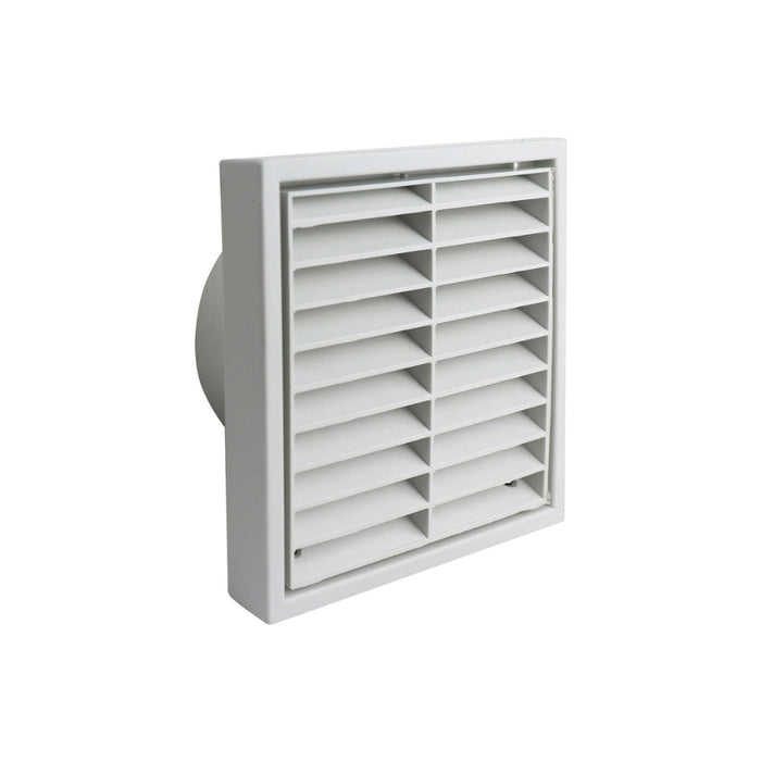 Manrose 100mm Fixed Louvre Dual Fitting Grille - White - Unbeatable Bathrooms