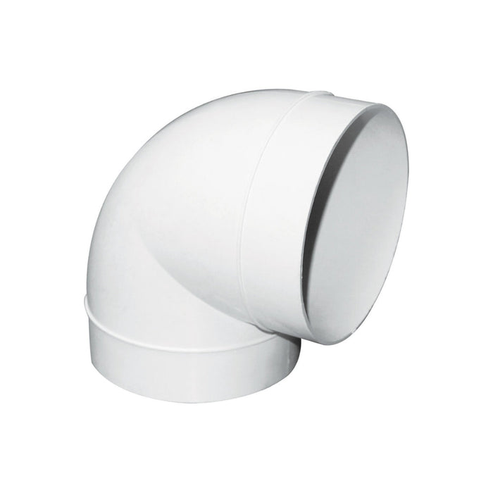 Manrose Round 90&deg; Pipe Bend - White - Unbeatable Bathrooms