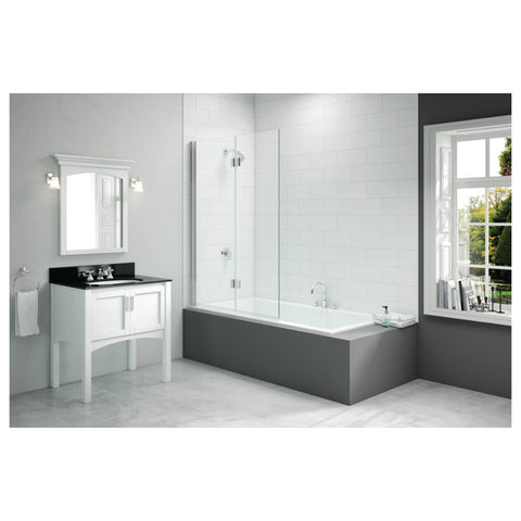 Merlyn 1100x1500mm 2-Panel Folding Hinged Bath Screen (8mm) - Unbeatable Bathrooms