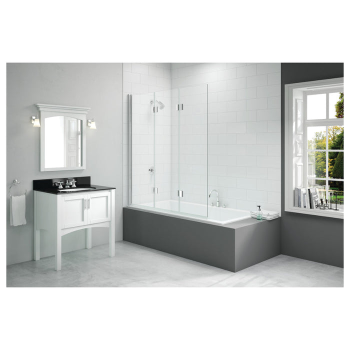 Merlyn 1400x1500mm 3-Panel Folding Hinged Bath Screen (8mm) - Unbeatable Bathrooms