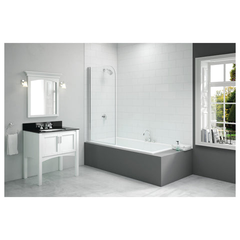 Merlyn 800x1500mm Single Curved Bath Screen (6mm) - Unbeatable Bathrooms