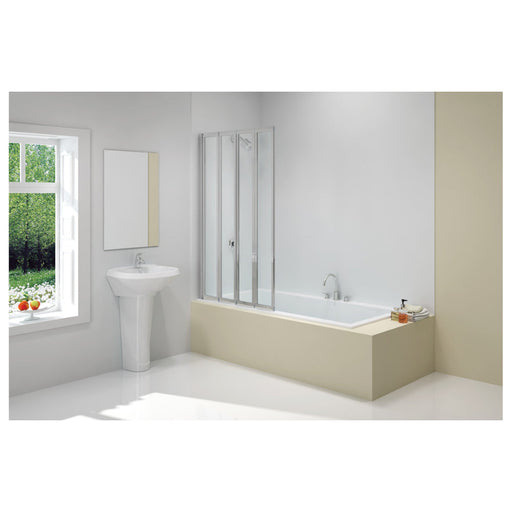Merlyn 850x1400mm 4-Fold Bath Screen (8mm) - Unbeatable Bathrooms