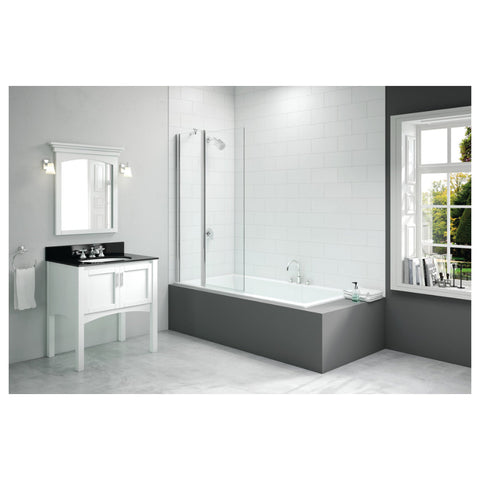 Merlyn 900x1500mm 2-Panel Square Folding Bath Screen (6mm) - Unbeatable Bathrooms