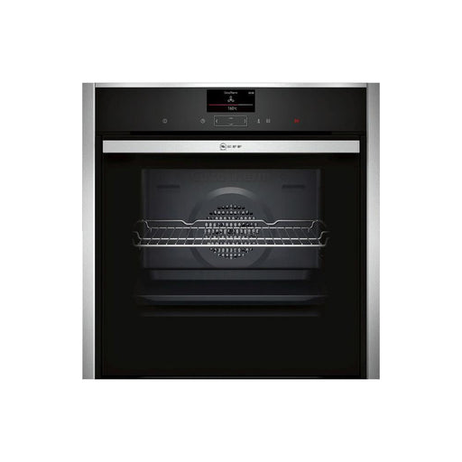 Neff N90 B47CS34H0B Built In Single Slide&Hide&reg; Electric Oven - Stainless Steel & Stainless Steel - Unbeatable Bathrooms