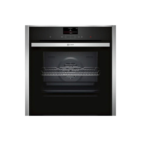 Neff N90 B47CS34H0B Built In Single Slide&Hide&reg; Electric Oven - Stainless Steel & Stainless Steel - Unbeatable Bathrooms