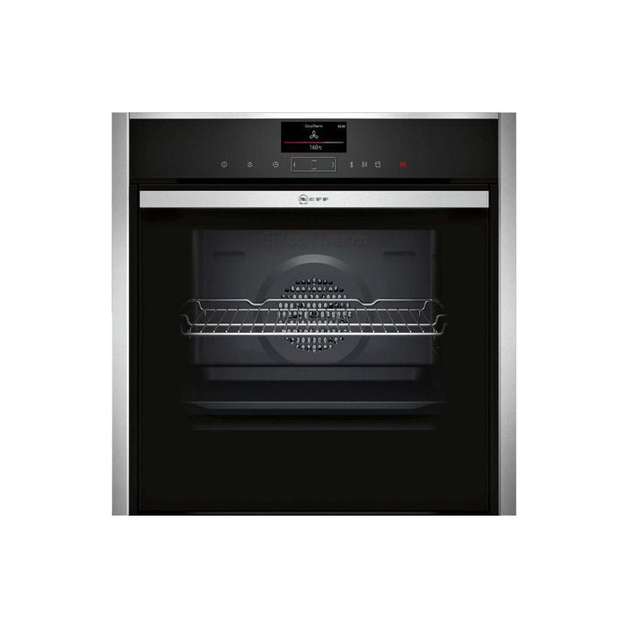 Neff N90 B47FS34H0B Built In Single Slide&Hide&reg; Electric Oven with FullSteam - Stainless Steel - Unbeatable Bathrooms