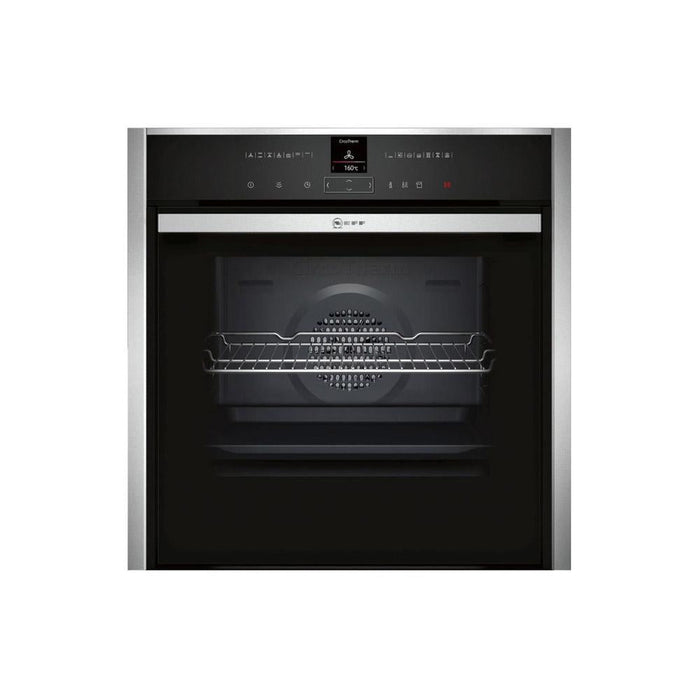 Neff N70 B47VR32N0B Built In Single Slide&Hide&reg; Electric Oven with VarioSteam - Stainless Steel - Unbeatable Bathrooms