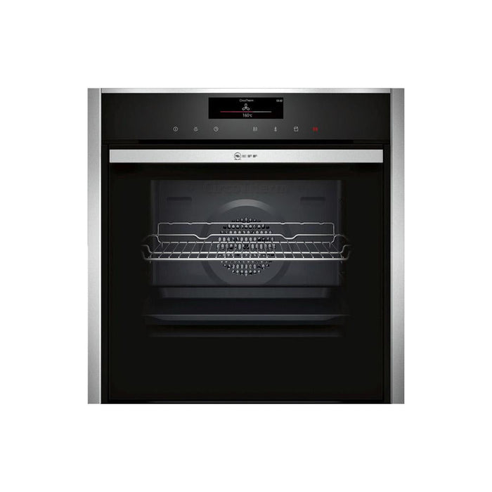 Neff N90 B48FT78H0B Built In Single Slide&Hide&reg; Electric Oven with FullSteam - Stainless Steel - Unbeatable Bathrooms