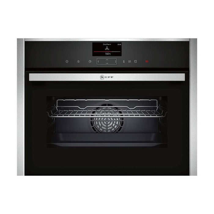 Neff N90 C17FS32H0B Built In Compact Electric Oven with FullSteam - Stainless Steel - Unbeatable Bathrooms