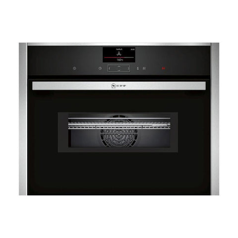 Neff N90 C27MS22H0B Built In Compact Pyrolytic Oven & Microwave - Stainless Steel - Unbeatable Bathrooms