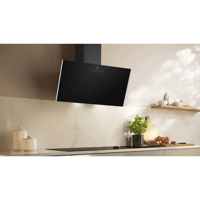 Neff N30 D83IDK1S0B Angled Chimney Hood - Black Glass - Unbeatable Bathrooms