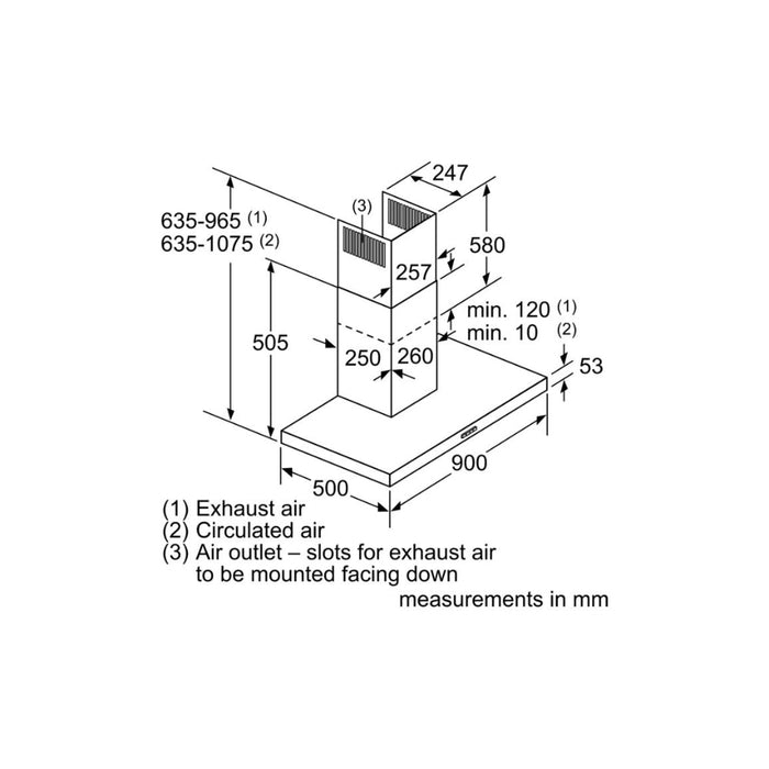 Neff N30 D92BBC0S0B T-Shape Box Chimney Hood - Black - Unbeatable Bathrooms