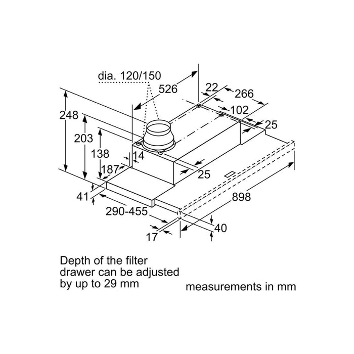 Neff N50 D49ED22N1B Telescopic Hood - Metallic Silver - Unbeatable Bathrooms